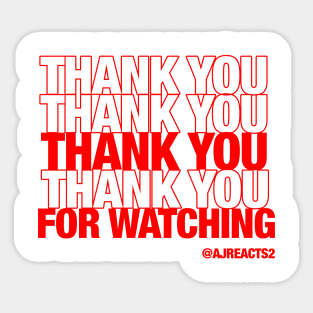 AJREACTS2: THANK YOU bag design Sticker